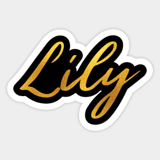 Lily Name Hand Lettering in Faux Gold Letters Sticker